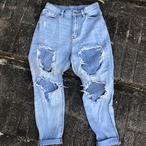 Destroyed mom jeans!